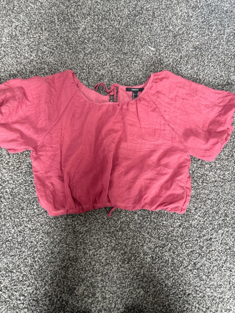 Forever 21 Pink Cropped Tie-Back Top